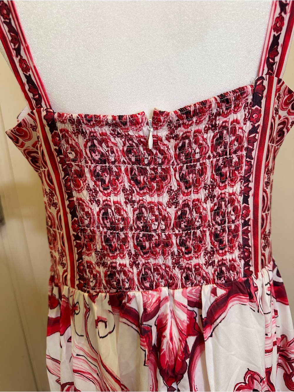 Women's summer floral print spaghetti strap square neck beach Maxi Sundress NWT - Picture 4 of 10